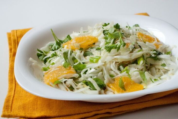 Chinese cabbage, orange and apple salad - a vitamin dish on a low carb diet
