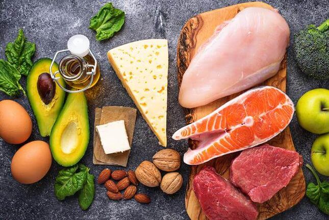 The diet of a low carbohydrate diet consists of products containing animal and vegetable proteins with fats. 